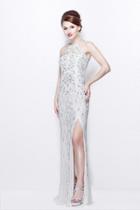 Primavera Couture - Exquisite Keyhole Cutout Sequined Sheath Gown 1831
