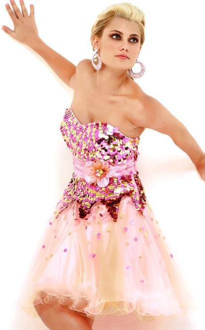 Nina Canacci - C2010-1 Dress In Pink Fucshia