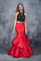 Nina Canacci - 1382 Two Piece Two Tone Embroidered Mermaid Dress