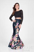 Terani Prom - Printed Two-piece Mermaid Gown 1712p2751