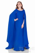 Terani Evening - Sleek Caped Sheath Gown 1622e1581