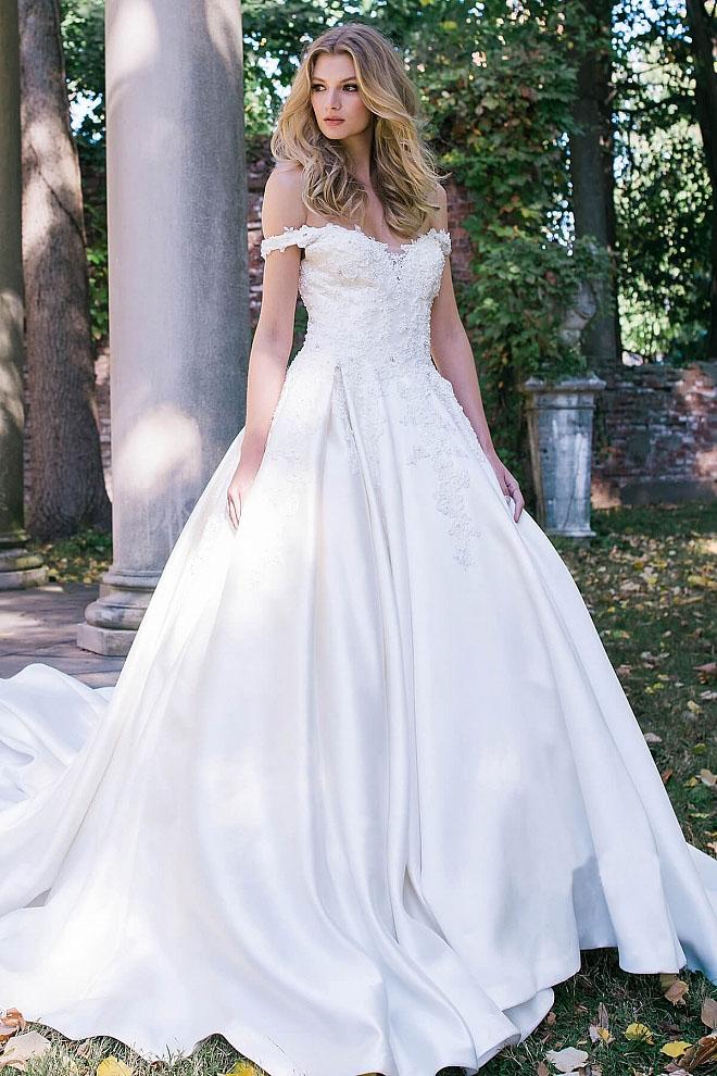 Jovani - Jb47703 Off The Shoulder Embroidered Bridal Ballgown