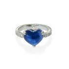 Elizabeth Buenaventura - Hammered Harmony Heart Diamond And Sapphire Ring