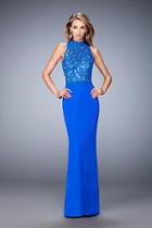 La Femme - 22291 Lace High Sheath Dress