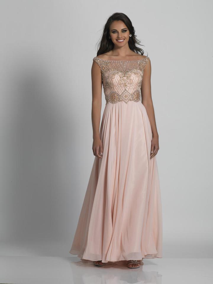 Dave & Johnny - A6192 Beaded Illusion Bateau A-line Gown