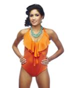 Nicolita Swimwear - Rumba Ruffles Orange One Piece Swimsuit
