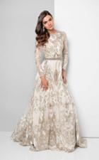 Terani Couture - Metallic Appliqued Illusion Gown 1712e3652