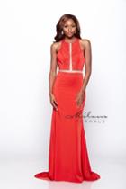 Milano Formals - Contrast Halter Evening Gown E2112