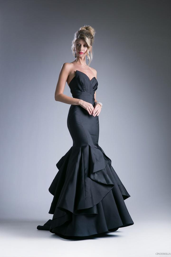 Cinderella Divine - Pleated Modified Sweetheart Ruffled Mermaid Dress