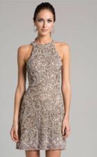 Lara Dresses - 33410 Embellished Halter Sheath Dress