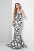 Terani Prom - Two-toned Baroque Print Mermaid Gown 1712p2536