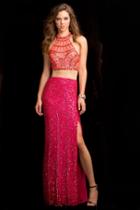 Scala - 25400l Dress In Fuchsia/coral