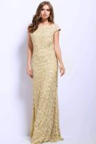 Jovani - 28650 Cap Sleeve Bateau Lace Gown