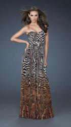 La Femme - Strapless Long Gown With Classic Drape 18142