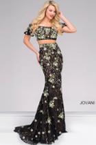 Jovani - Off The Shoulder Two-piece Prom Dress 48898