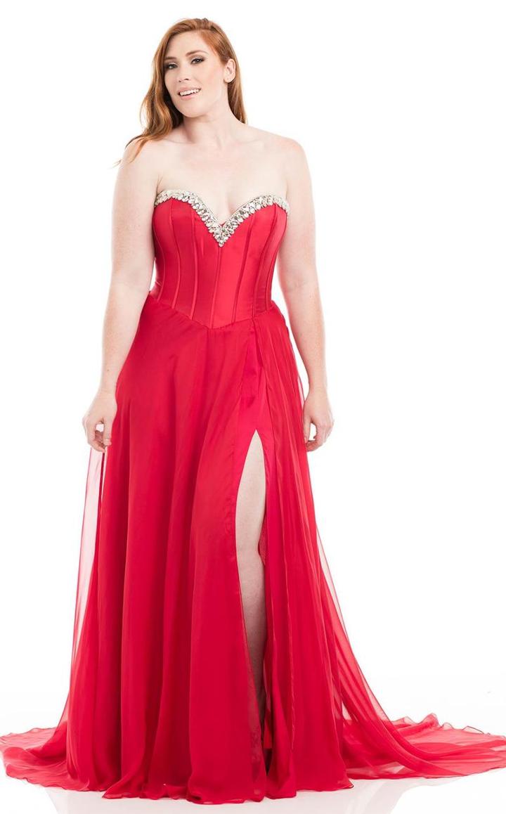 Johnathan Kayne - 7076k Bejeweled Strapless Evening Gown