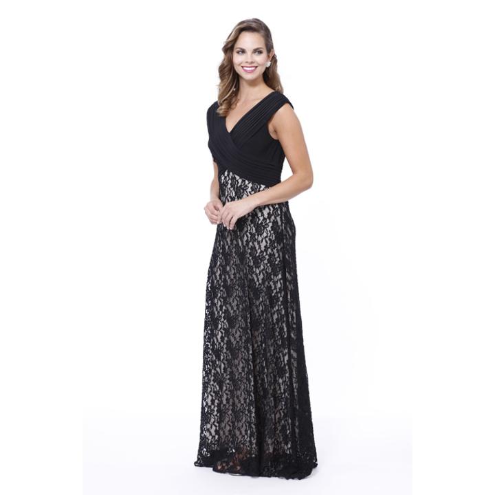 Nox Anabel - Ruched V-neck Long Dress 5119