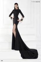 Tarik Ediz - Embellished Long Sleeves Slit Gown 92586