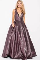 Jovani - 59210 Sleeveless Deep V-neck Ballgown