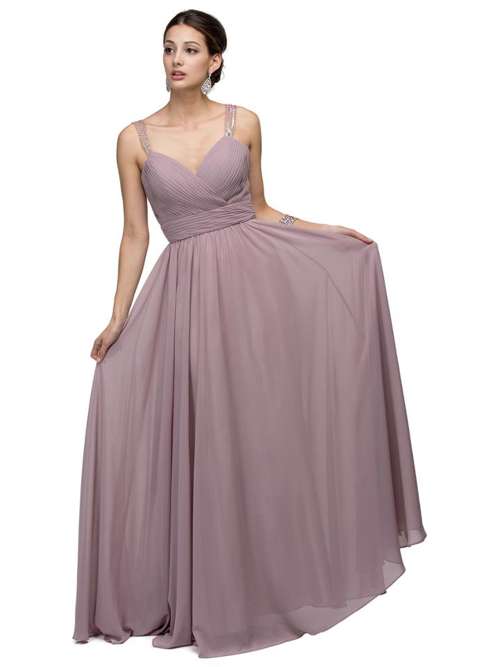Dancing Queen - Romantic Jewel-accented Ruched V-neck Ball Gown 9471
