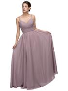 Dancing Queen - Romantic Jewel-accented Ruched V-neck Ball Gown 9471