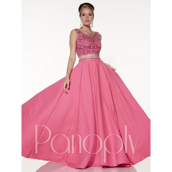 Panoply - Two-piece Lavishly Beaded Bodice A-line Dress