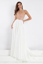 Rachel Allan Prima Donna - 5013 Plunging Halter Beaded Evening Gown