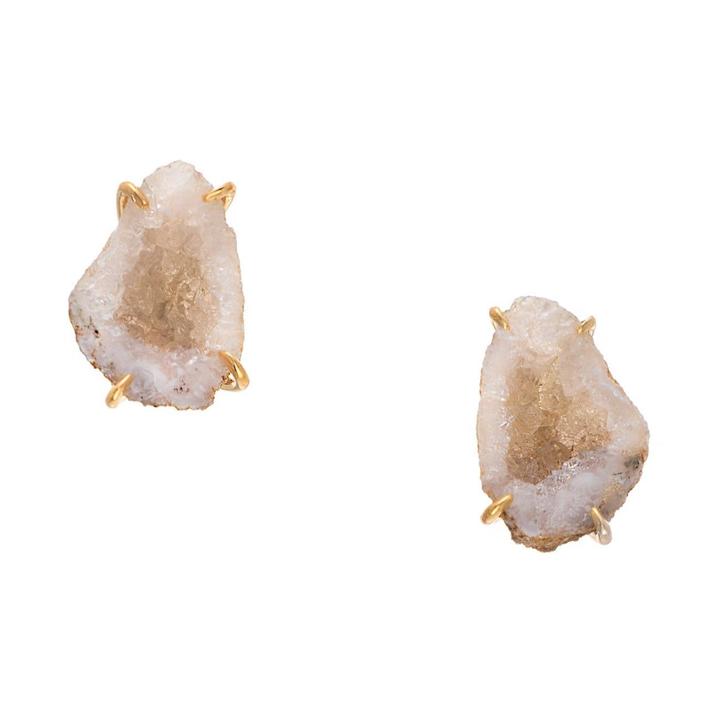 Heather Hawkins - Prong Drusy Geode Stud Earrings