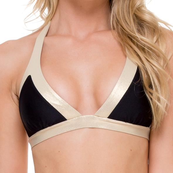 Luli Fama - Band Triangle Top In Black Gold (l502207)