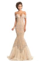Johnathan Kayne - 8211 Crystal Adorned Off Shoulder Mermaid Gown