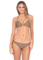 Luli Fama - Cosita Buena Seamless Plunge Under.push-up Top In Sandy Toes (l176291)