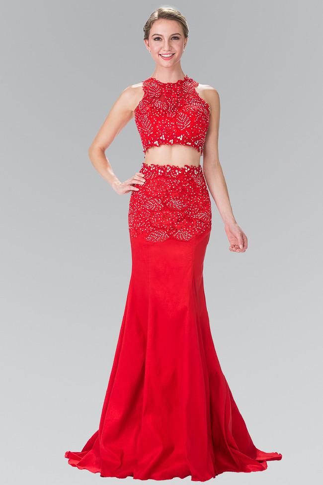 Elizabeth K - Two Piece Sequined Trumpet Gown Gl2291