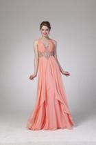 Cinderella Divine - Sleeveless Embellished Ruched A-line Dress
