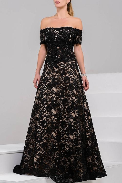 Jovani - 42828 Off-shoulder Lace Ballgown