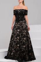 Jovani - 42828 Off-shoulder Lace Ballgown