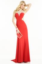 Alyce Paris - 1104 Beaded Sheer Bateau Jersey Dress
