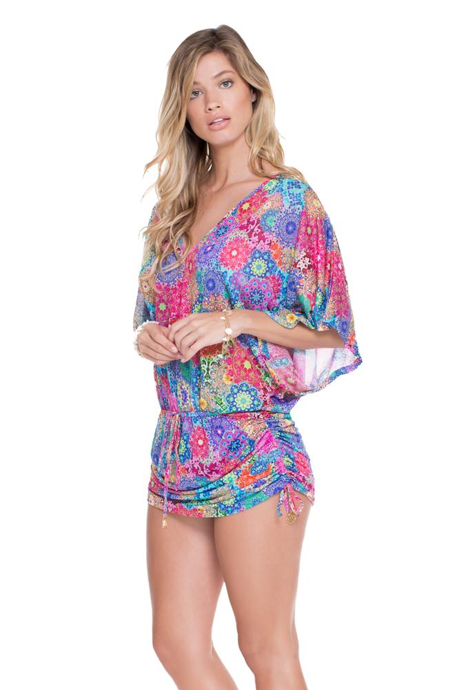 Luli Fama - Cabana V-neck Dress In Multicolor (l491976)