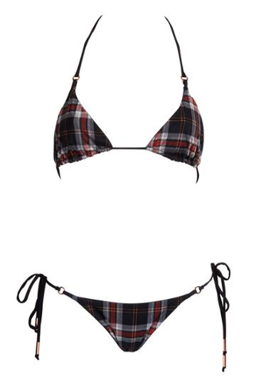 Plaid / Jet Black Bardot Top