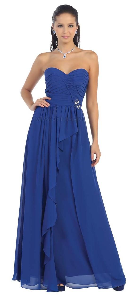 Sophisticated Pleated Sweetheart Chiffon A-line Dress