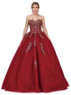 Dancing Queen - Embellished Strapless Sweetheart Ballgown
