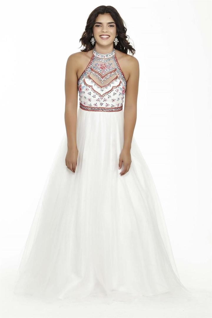 Jolene Collection - 17070 Multi-colored Beaded A-line Dress
