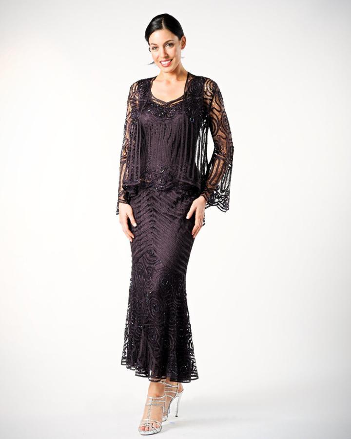 Soulmates - D7156 Beaded Crochet Evening Dress Set