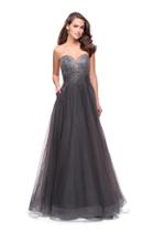 La Femme - 26264 Metallic Rhinestone Ombre Tulle Dress