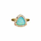 Logan Hollowell - Back In Stock - Wilderness Trillion Rose Cut Blue Opal Ring With Diamonds