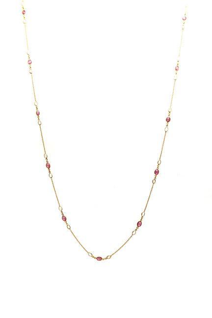 Tresor Collection - Ruby & Rainbow Moonstone Necklace In 18k Yg