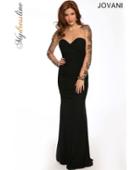Jovani - 99133 Exquisitely Beaded Mesh Long Sleeve Jersey Dress