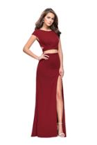 La Femme - 25815 Two Piece Wrap Jersey Sheath Dress