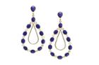Tresor Collection - 18k Yellow Gold Earrings With Lapis Lazuli And Champagne Diamond