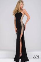 Jovani - Sleeveless Jersey High Slit Prom Dress Jvn35181