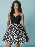 Hannah S - 27160 Lace Sweetheart Satin Polka Dot A-line Dress